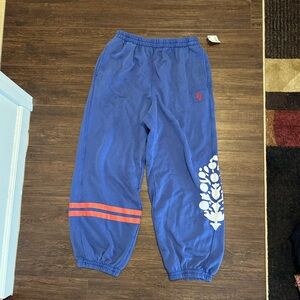 FP Movement Blue Joggers with White and Red Details